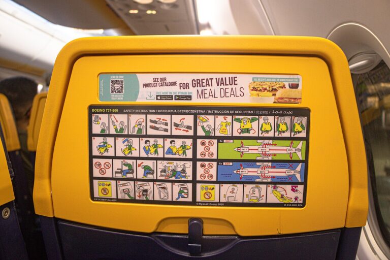 Imagen de un asiento de Ryanair